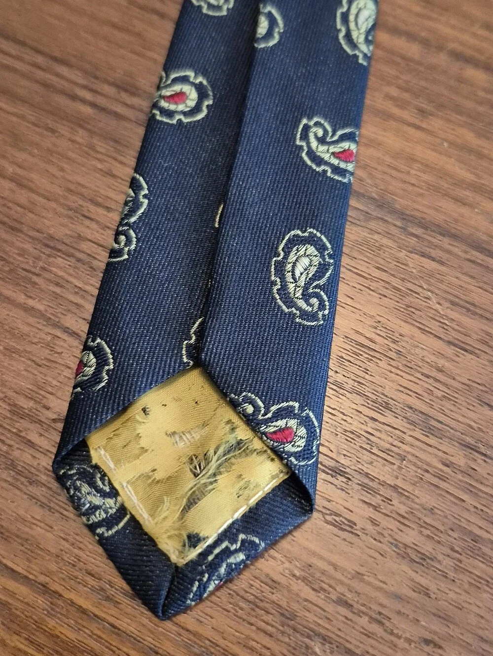 Vintage 60s Narrow Navy Paisley Tie